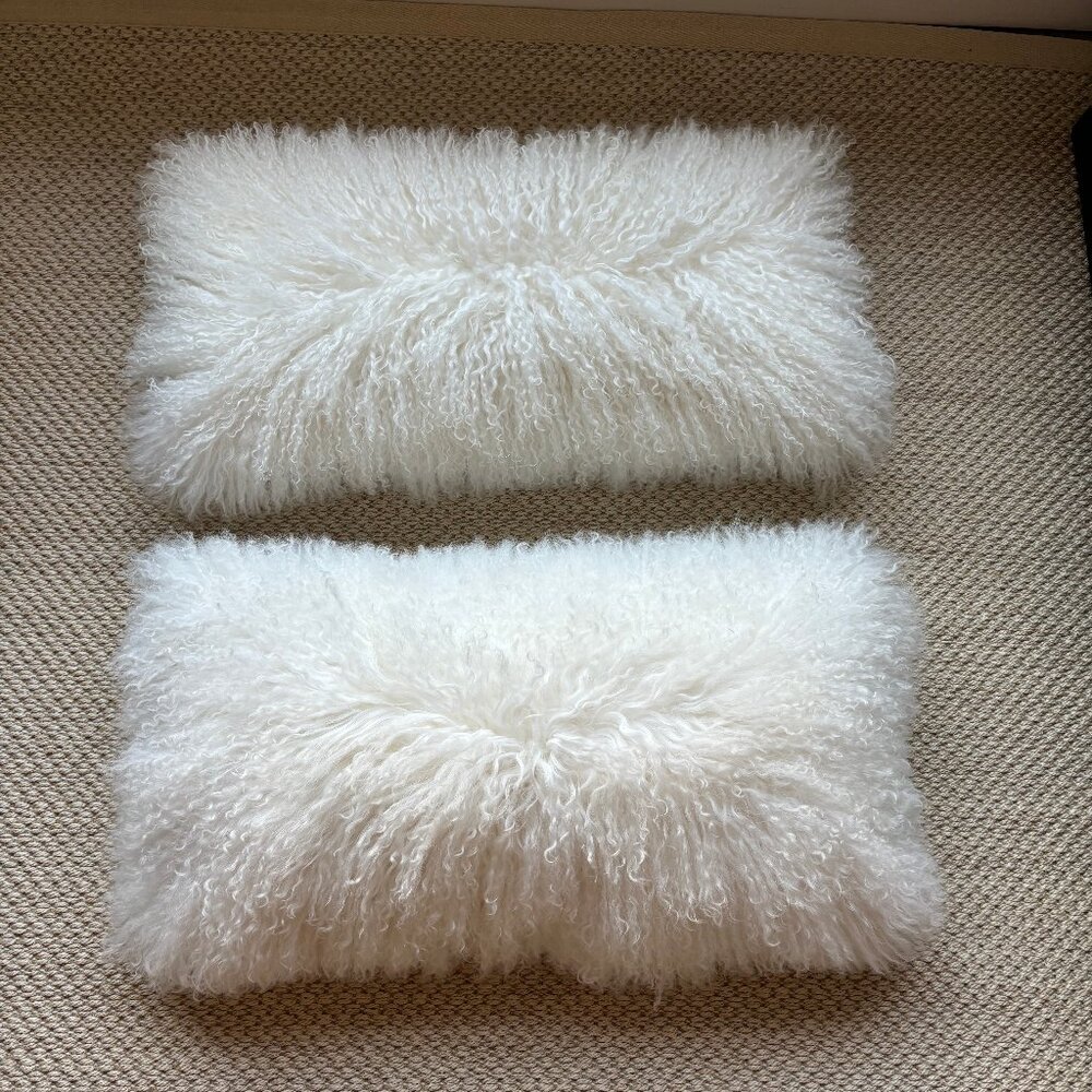 Johnathan Adler Tibetan Lamb Lumbar Cushions